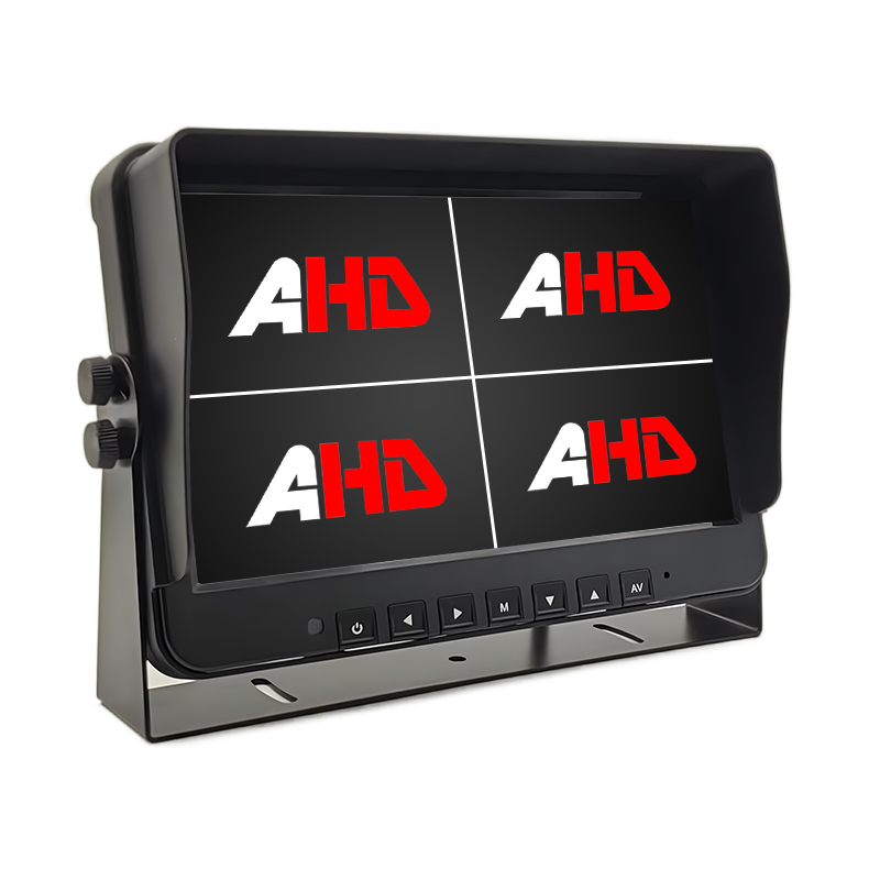 Monitor de veículo AHD Quad View com entradas 4AV de 10,1 polegadas