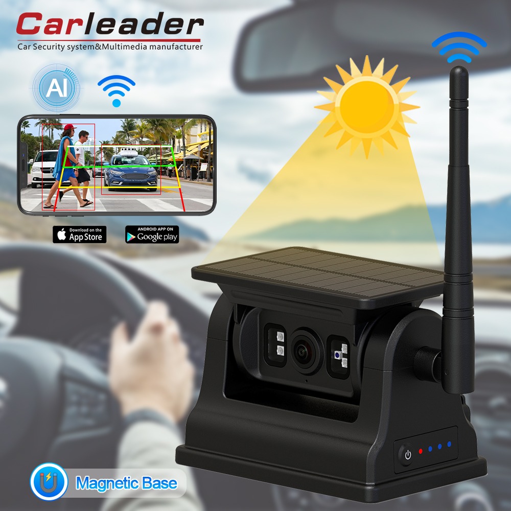 Câmera de backup sem fio solar sem fio solar de 1080p para iOS Android