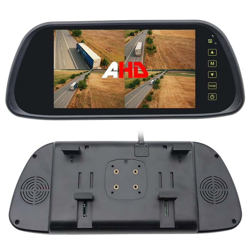 2 em 1 instalação de 7 polegadas Quad AHD Monitor de espelho retrovisor