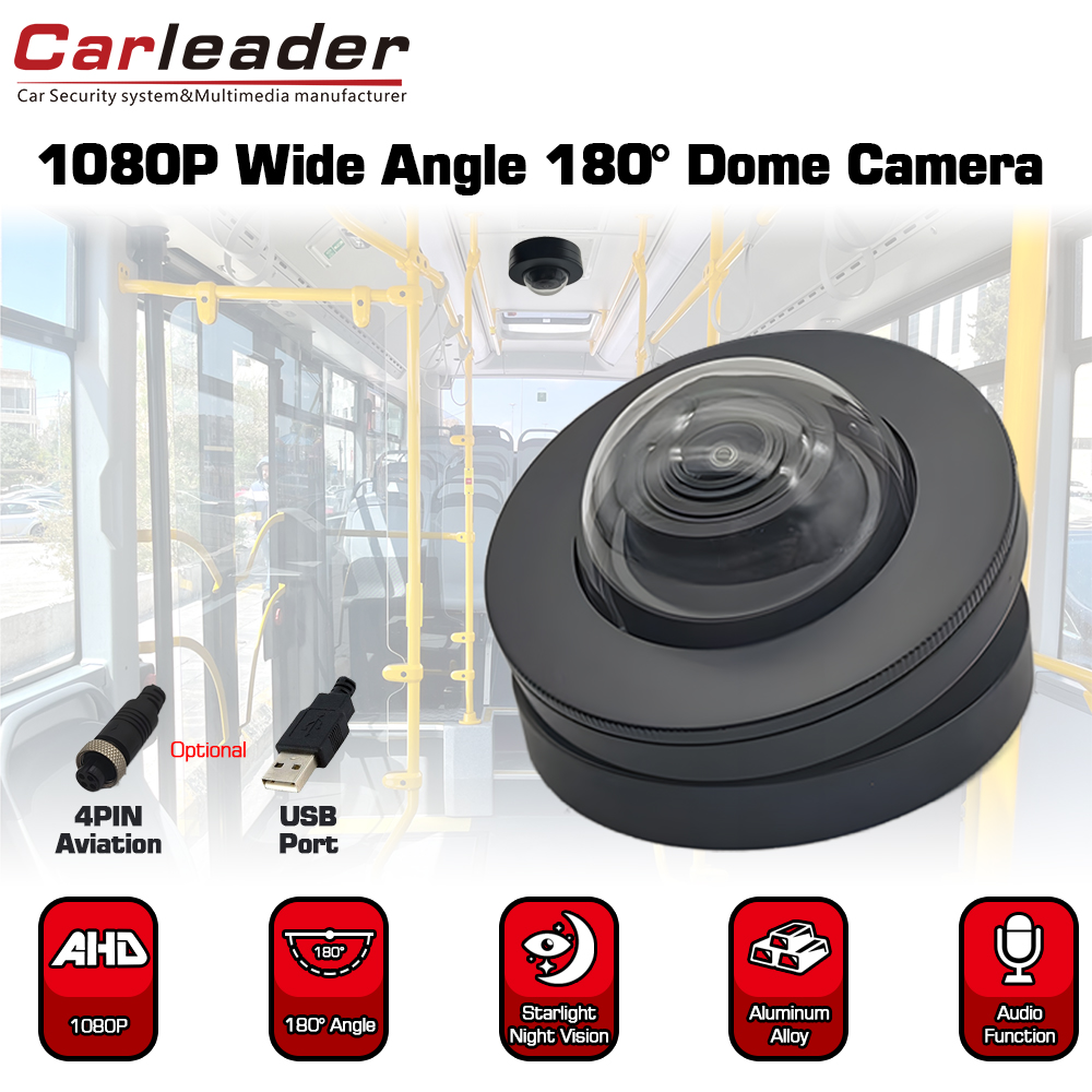 Câmera dome grande angular de 180 graus para veículo