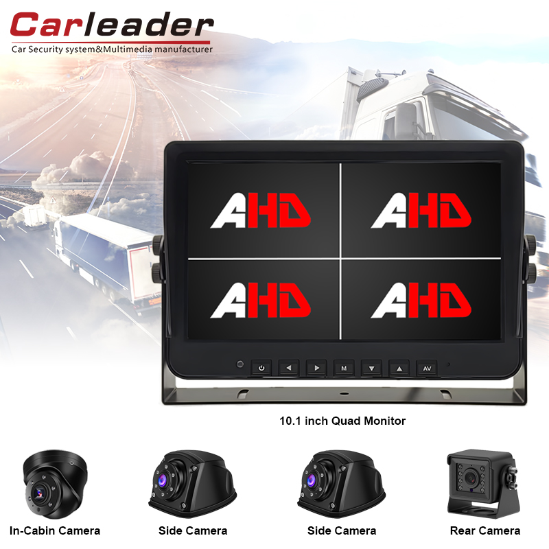 Atualize sua experiência de monitoramento com o Carleader de 10,1 polegadas 4AV Entradas Quad View Ahd VEÍCULO monitor e o kit de câmera