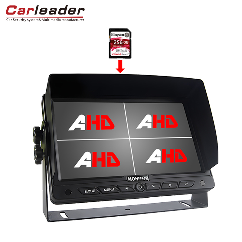 Carleader monitor rachado do quadrilátero HD do caminhão de 7 polegadas com função de gravação de DVR