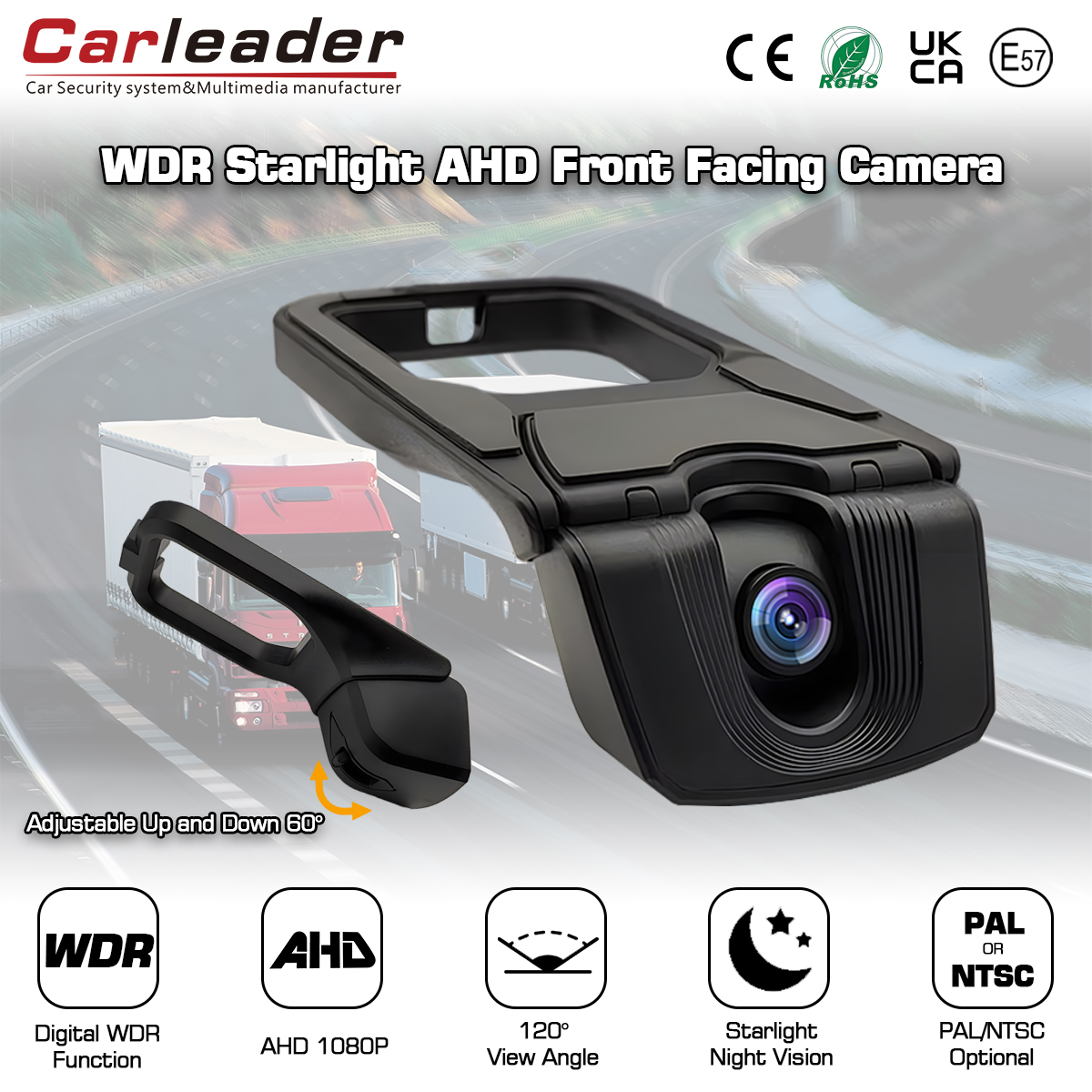 Câmera frontal Carleader Starlight Vision com função Digital WDR