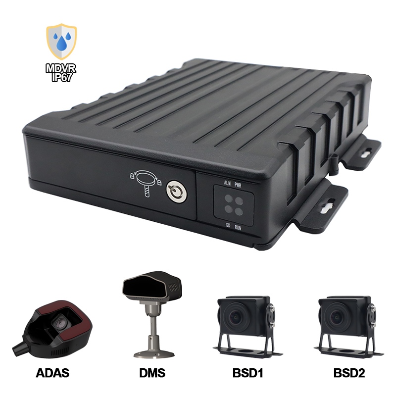 Carleader 4CH IP67 à prova d'água AI SD DVR móvel com suporte ADAS+DMS+BSD