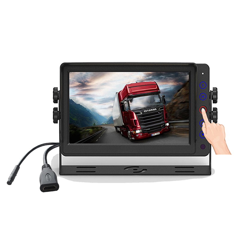 Carleader 7 Polegadas Botão de Toque HD Monitor de Veículo Pesado Suporte CVBS e Entradas de Sinal HD