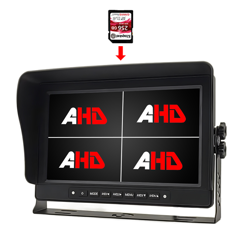 Carleader 10.1 à prova d'água Quad View Display Gravação de vídeo Monitor AHD