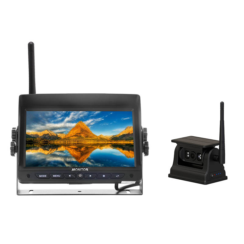 7 polegadas 2.4g Monitor sem fio digital Sistema de câmera solar magnética