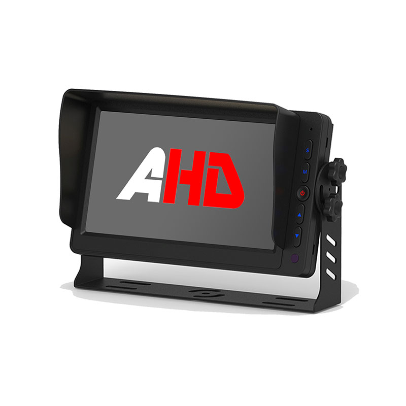 Monitor de veículo AHD de 7 polegadas com 5 botões retroiluminados e entradas de vídeo duplas