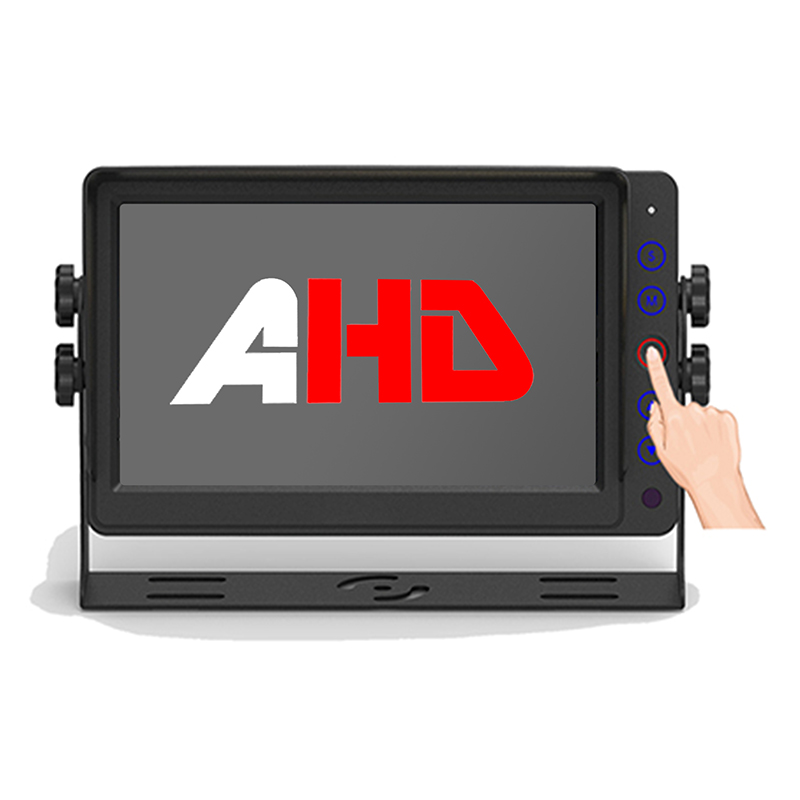 Monitor de veículo comercial de 7 polegadas com entradas de vídeo AHD e controle remoto