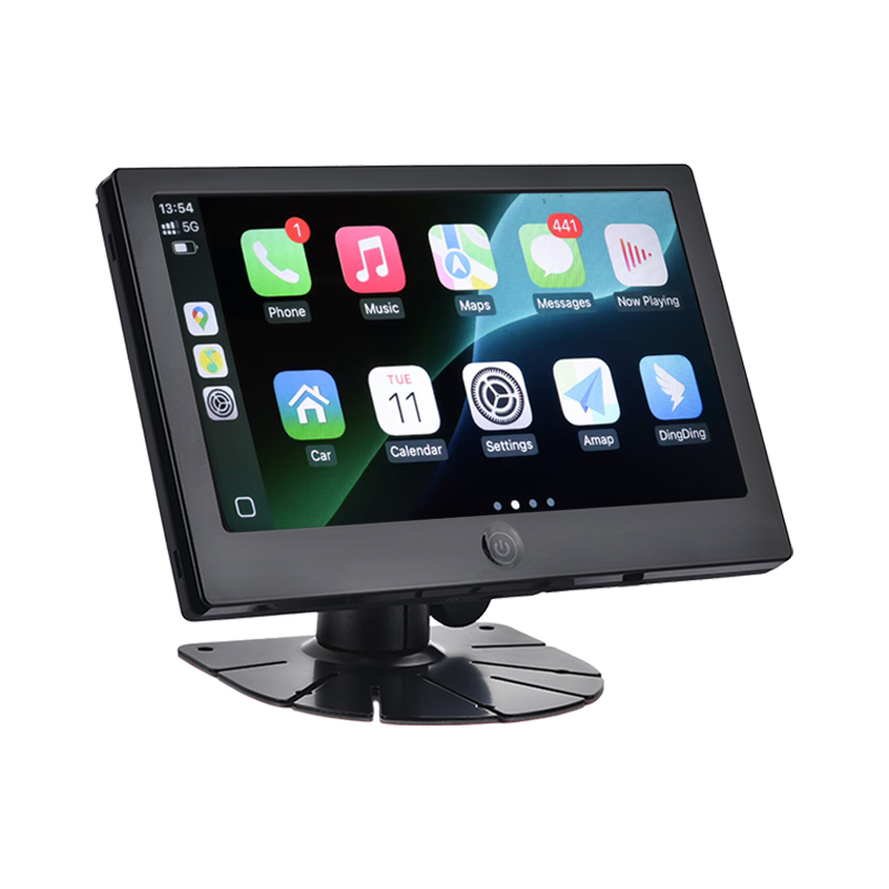 Multimédios de CarPlay do apoio do monitor do veículo comercial AHD do IPS de 7 polegadas