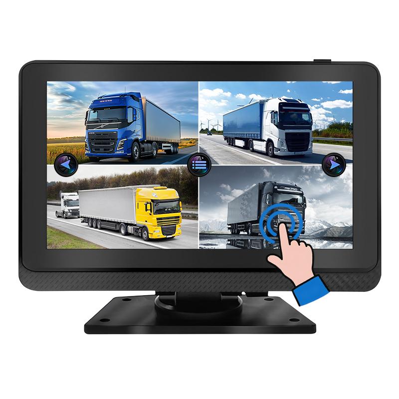 Monitor da opinião DVR do quadrilátero do veículo do tela táctil de 7 polegadas com gravação 1080P