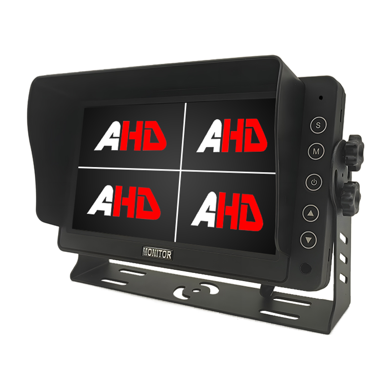 Monitor de veículo de 7 polegadas com 4 entradas AHD e gravação 720P
