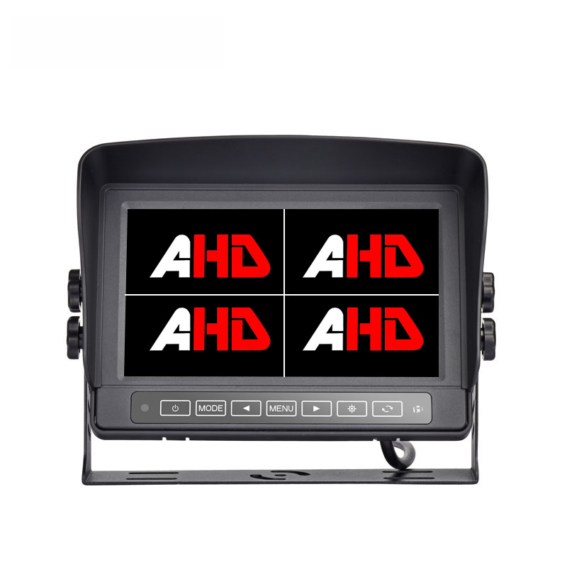 Monitor quádruplo AHD à prova d'água de 7 polegadas com caixa de metal e controles de toque