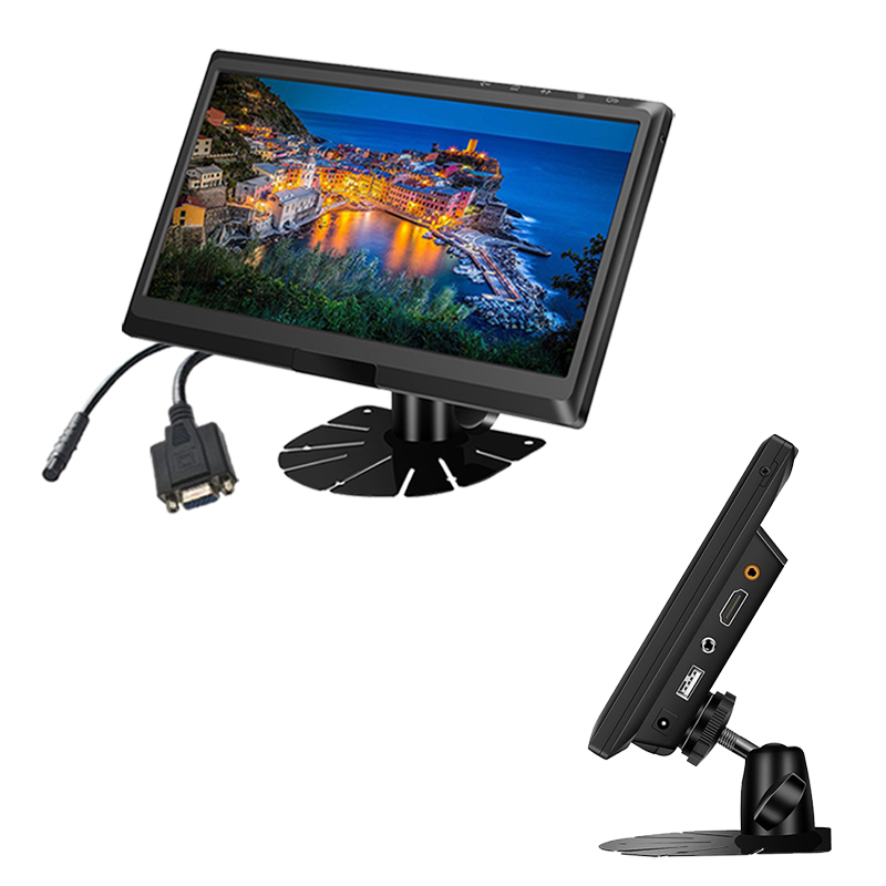 Monitor HD de tela IPS de 9 polegadas com suporte para entradas CVBS+HD+VGA