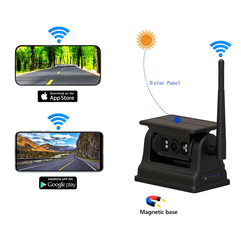 Solar Wireless Magnetic Backup Camera